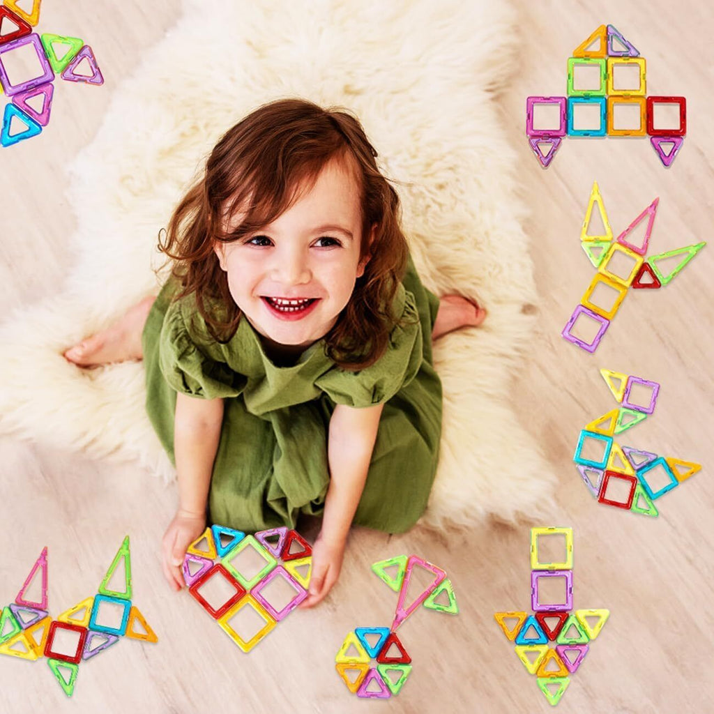 110 Piece Set Magnetic Building Blocks Kids Educational Fun Construction Toy Pack Block