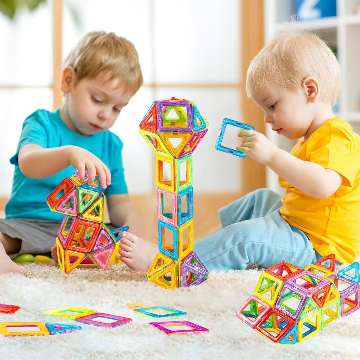 110 Piece Set Magnetic Building Blocks Kids Educational Fun Construction Toy Pack Block
