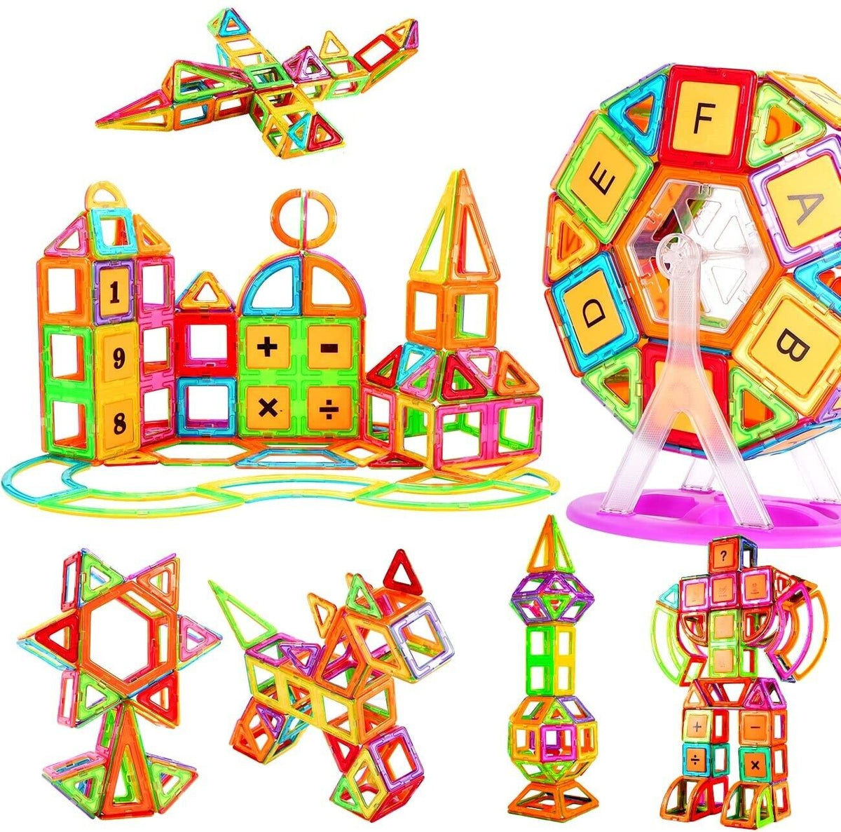 110 Piece Set Magnetic Building Blocks Kids Educational Fun Construction Toy Pack Block
