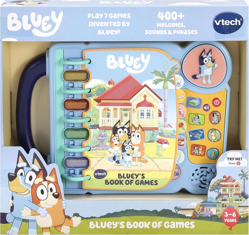 VTech Bluey Book Games Interactive Learning Toy Kids Story Modes Sounds Fun
