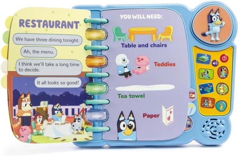 VTech Bluey Book Games Interactive Learning Toy Kids Story Modes Sounds Fun