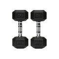 Hex Dumbbells Pair – Rubber-Coated Cast Iron – 2.5kg to 60kg – Premium Gym Weights