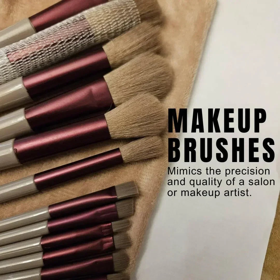 13-Piece Makeup Brush Set with Travel Pouch | Ammuri