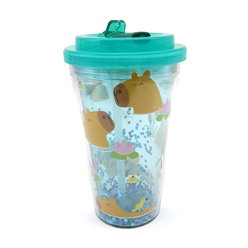 Shatterproof Capybara Double Walled Cup & Straw