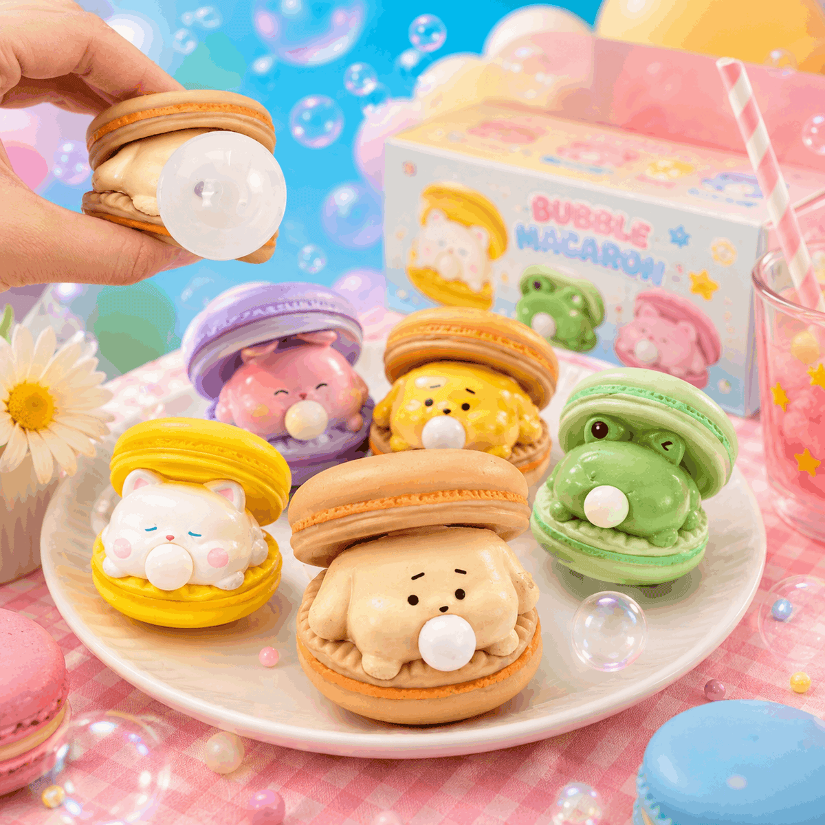 Cute Animal Bubble Macaron Fidget Toy | Squishy Stress Relief Squeeze Toy
