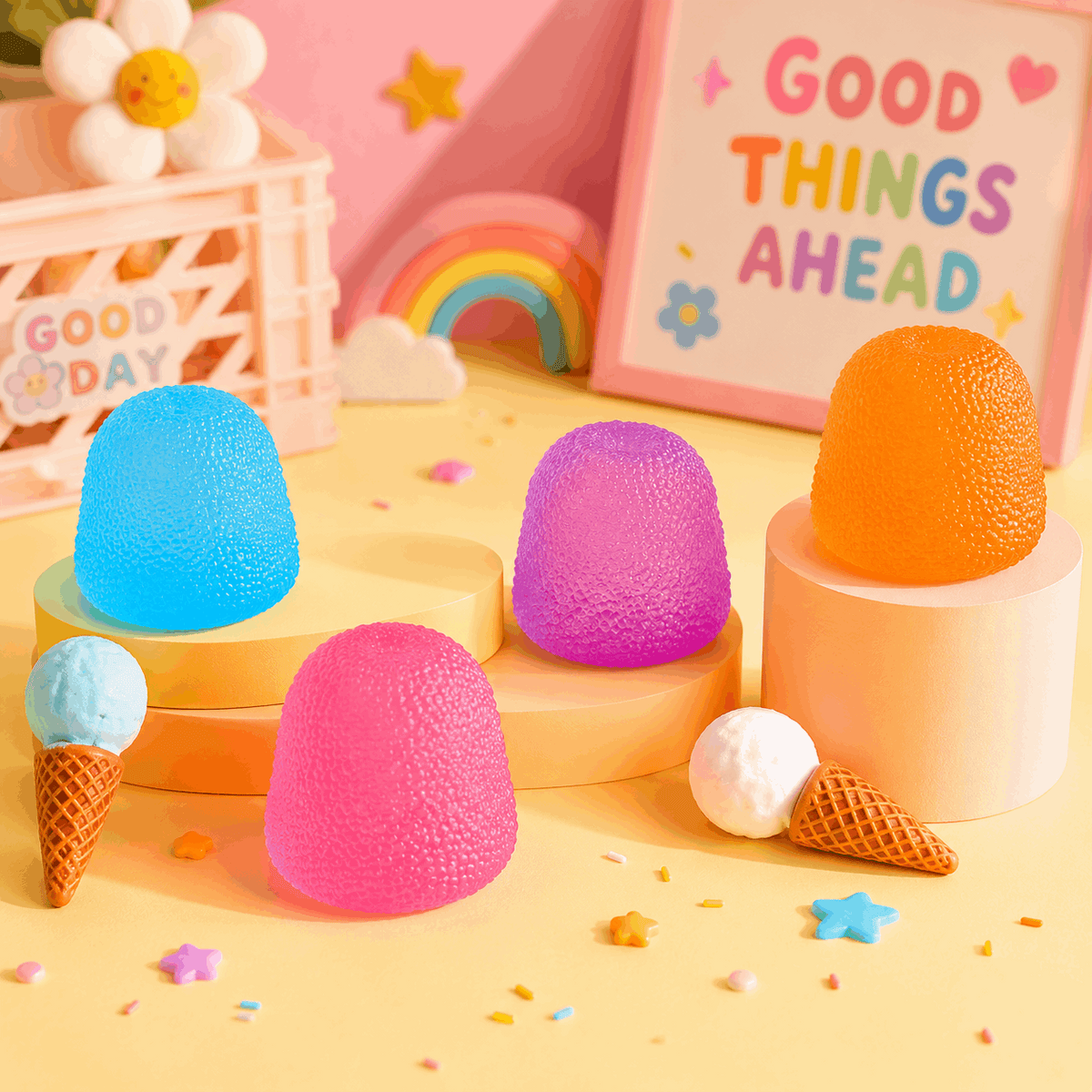 Gumdrop Maltose Squishy Stress Ball | Soft Sensory Fidget & Stress Relief Toy