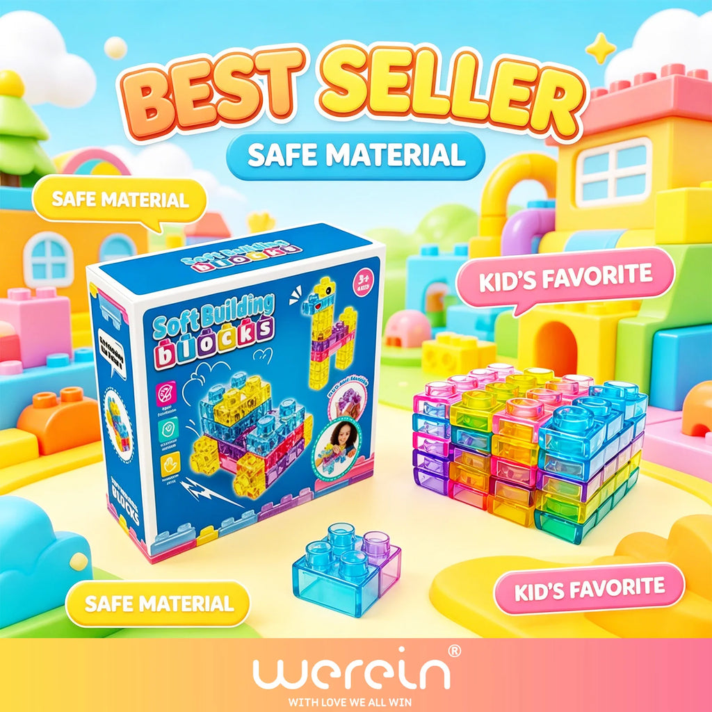 40PCS Jelly Building Blocks/Blox，Gummy Blocks Toys for Kids, Soft Flexible Twistable Stackable Bath Toys