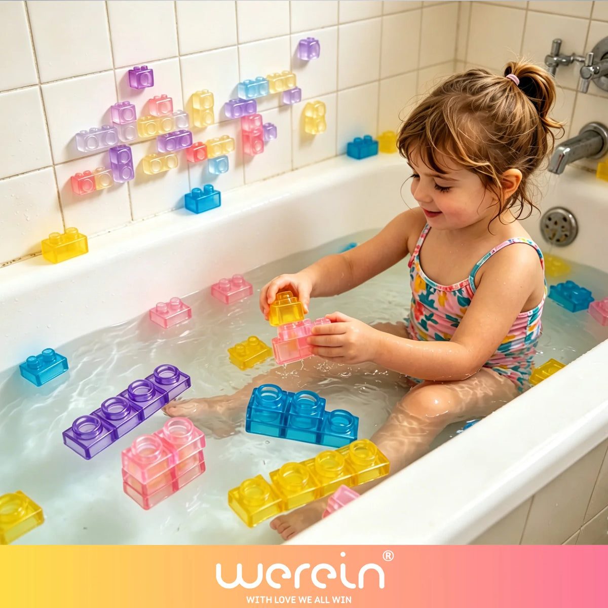 40PCS Jelly Building Blocks/Blox，Gummy Blocks Toys for Kids, Soft Flexible Twistable Stackable Bath Toys