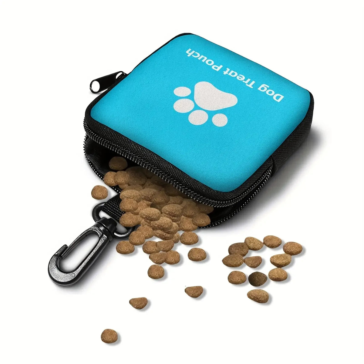 Dog Training Treat Pouch,Travel Portable Pet Snack Bag Zipper Closure Dog Paw Print Design for Outdoor Activities and Pet Walks