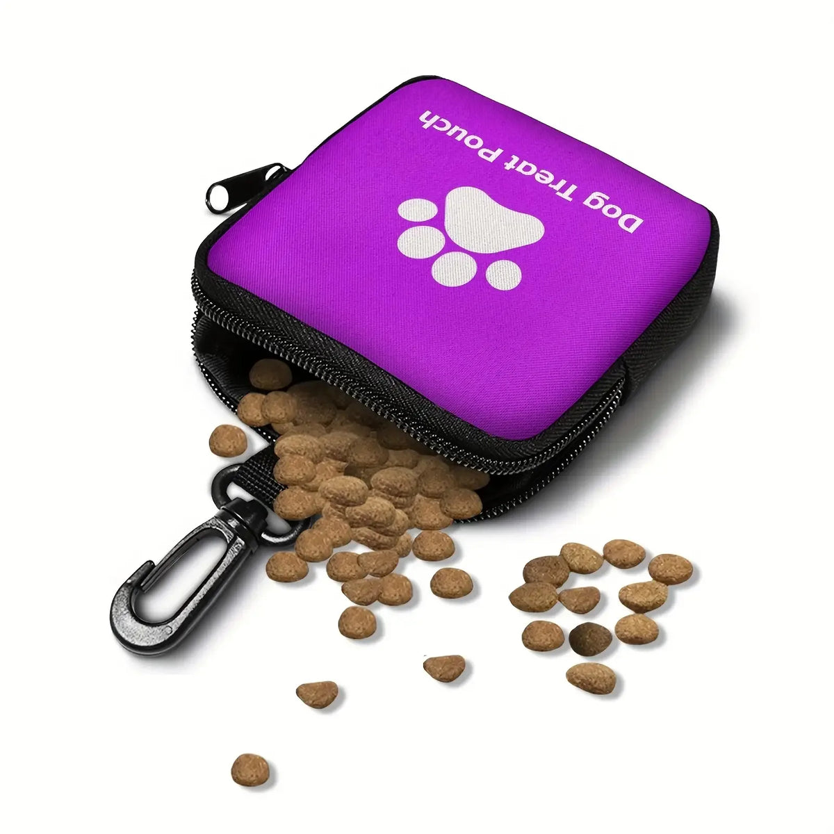 Dog Training Treat Pouch,Travel Portable Pet Snack Bag Zipper Closure Dog Paw Print Design for Outdoor Activities and Pet Walks