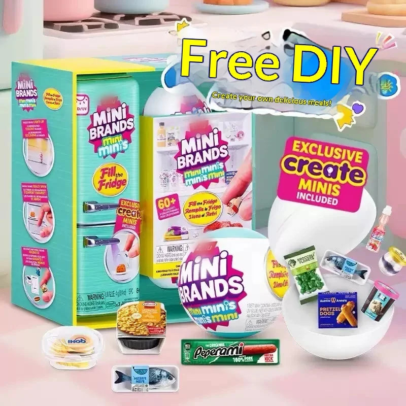 Genuine Mini Refrigerator Set Mini Brands Ball Series Blind Box For Role Play Home Trends Miniature Toy Children's Day Cute gift