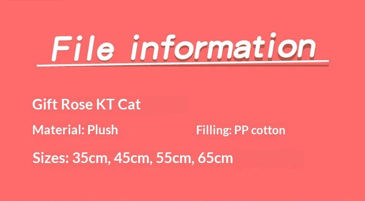 30/40/50/60cm Hello Kitty Plush Toy Rose Bow Heart Print Dress Big Stuffed Soft Pillow Cushion Companion Doll Girl Birthday Gift