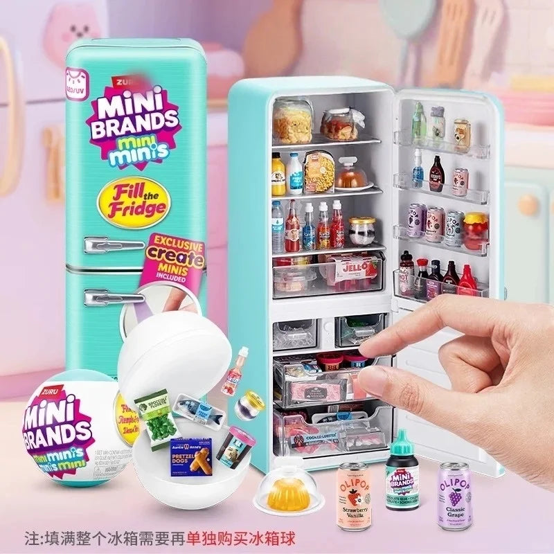Genuine Mini Refrigerator Set Mini Brands Ball Series Blind Box For Role Play Home Trends Miniature Toy Children's Day Cute gift