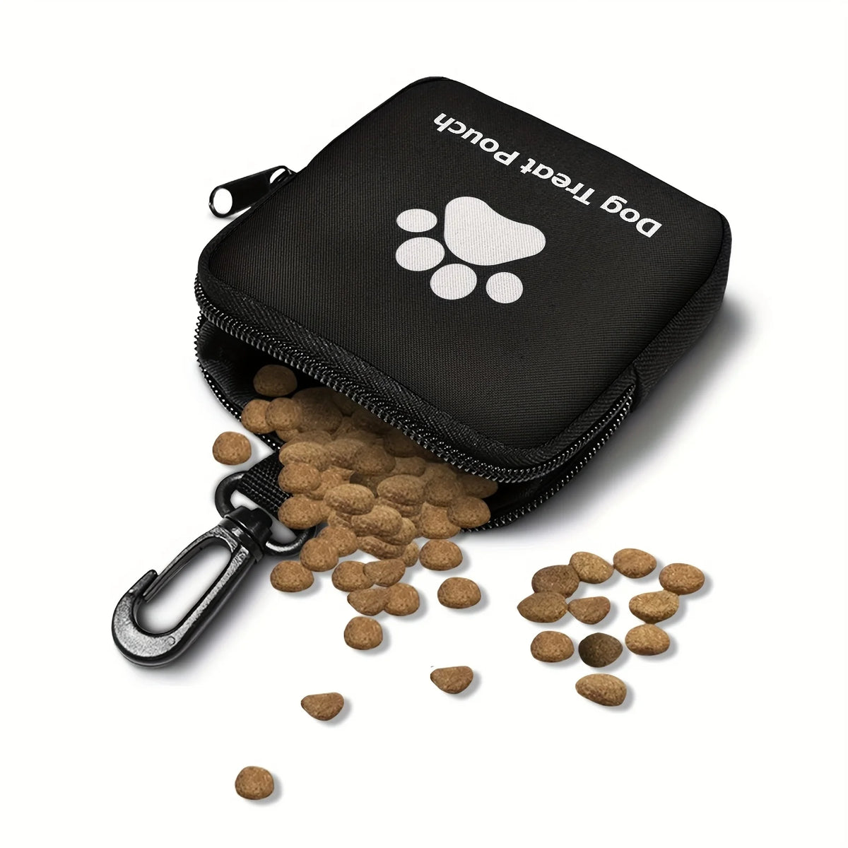 Dog Training Treat Pouch,Travel Portable Pet Snack Bag Zipper Closure Dog Paw Print Design for Outdoor Activities and Pet Walks