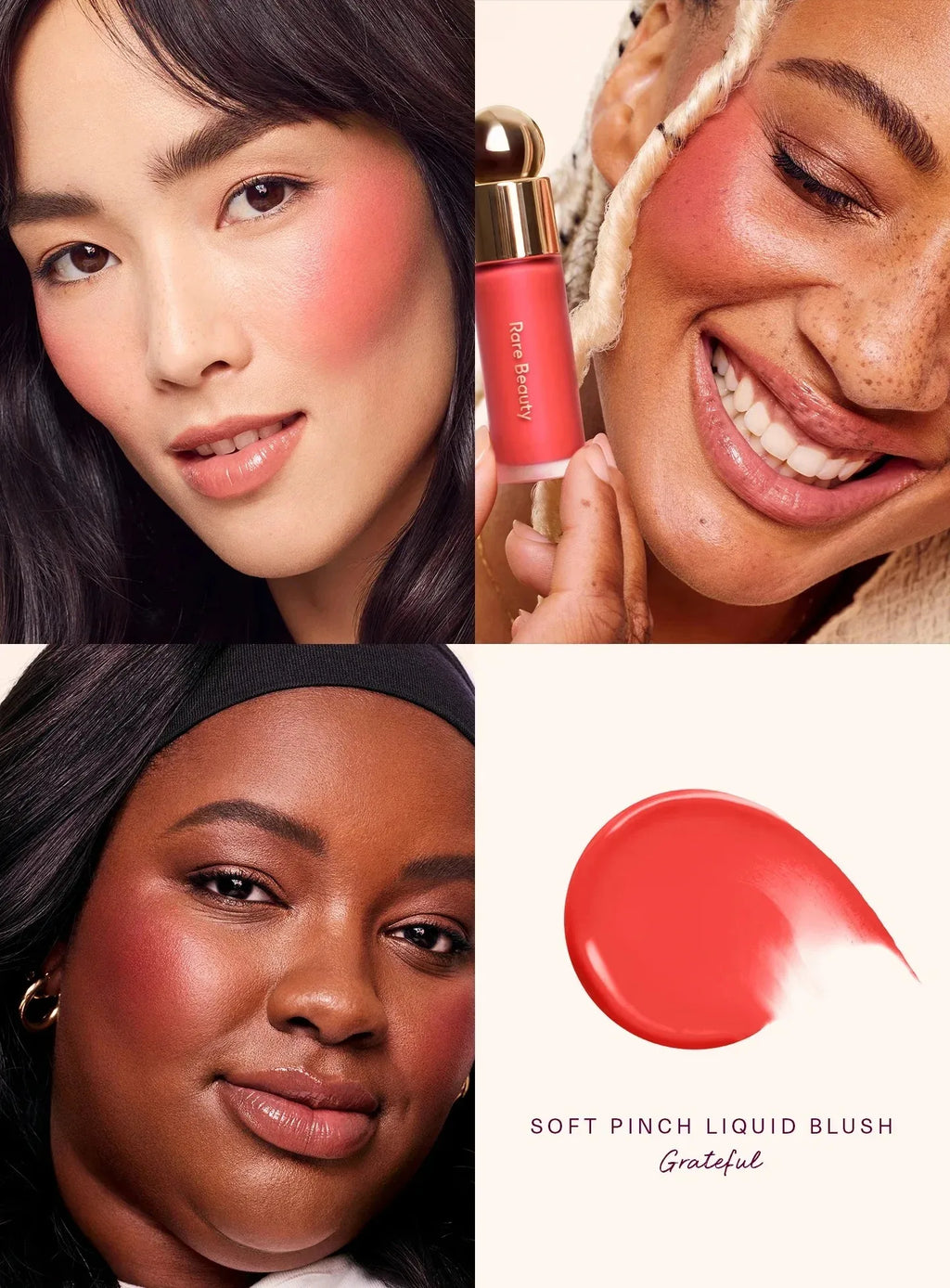 Rare Beauty Soft Pinch Liquid Blush Silky and Glide On Smooth Long Lasting Plump Happy Joy Lucky Love Blush Seamless Dewy Makeup