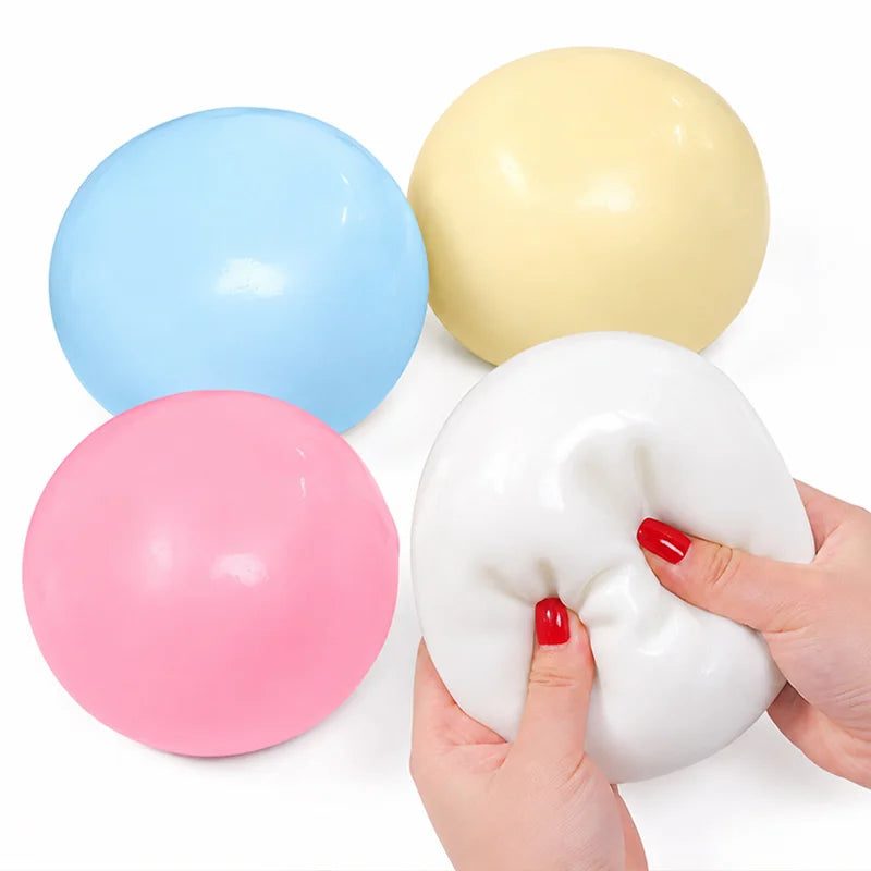 Jumbo 10cm Fluid Cheese Squishy Ball Giant Slow Rising Soft Cheese Stress Relief Fidget Squeeze Sensory Toy for Adults Kids