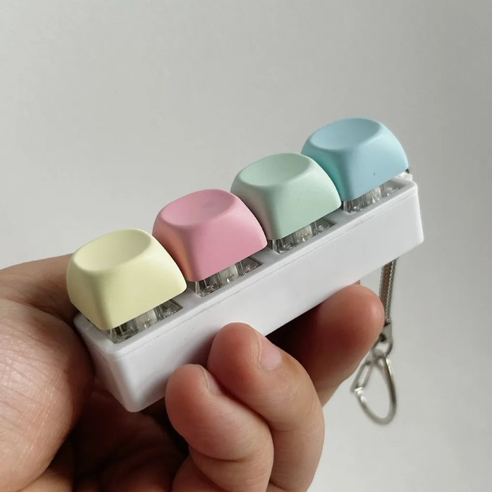 Pastel Clicky Keys Fidget Keychain | Keyboard Sensory Stress Relief Toy