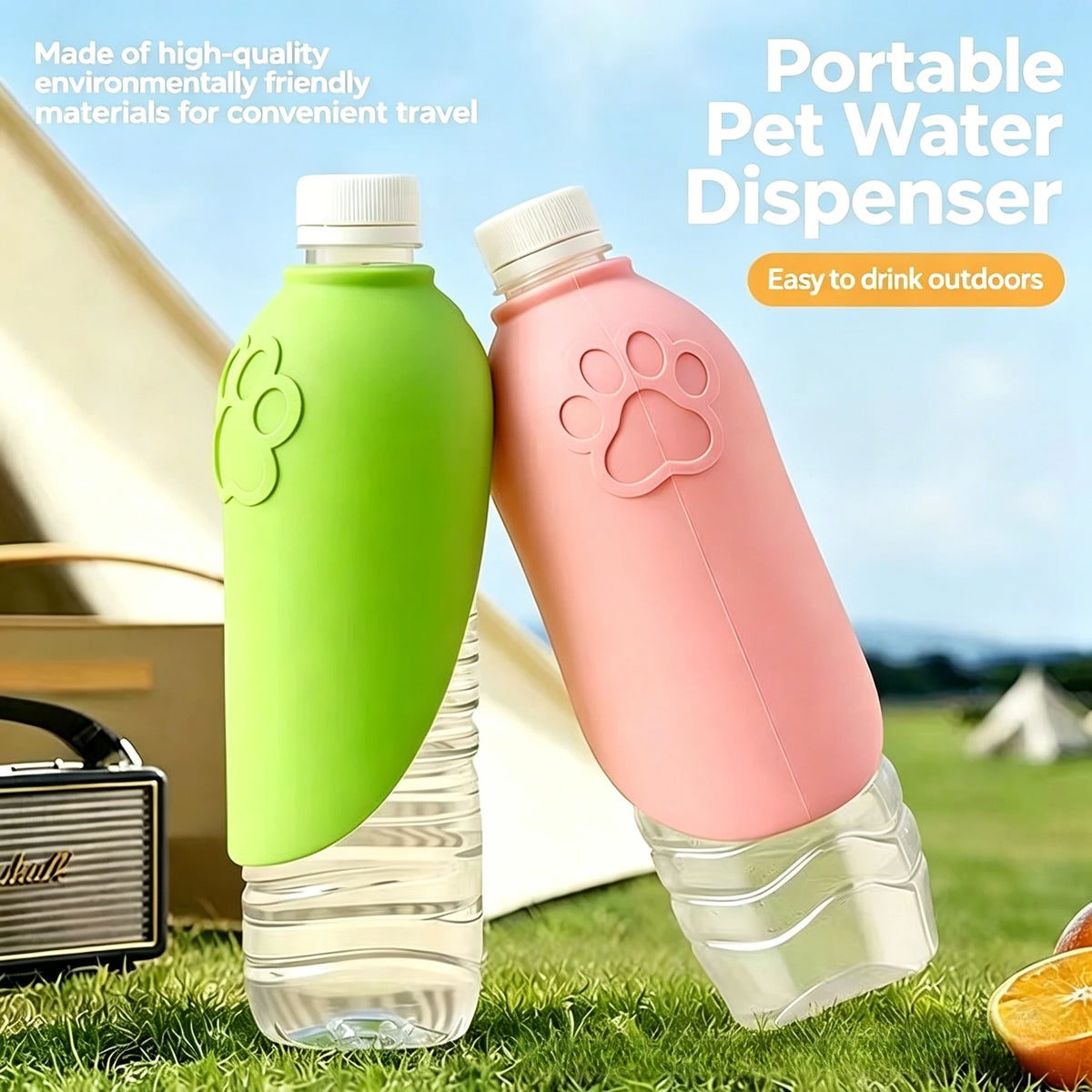Dog water bottle, portable pet water dispenser, leak-proof design, suitable for outdoor walks, hikes, and travel