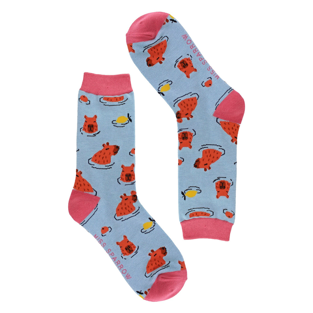 Ladies Capybara Novelty Patterned Bamboo Socks