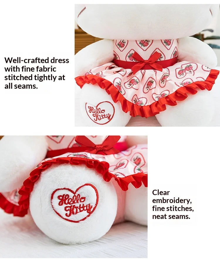 30/40/50/60cm Hello Kitty Plush Toy Rose Bow Heart Print Dress Big Stuffed Soft Pillow Cushion Companion Doll Girl Birthday Gift