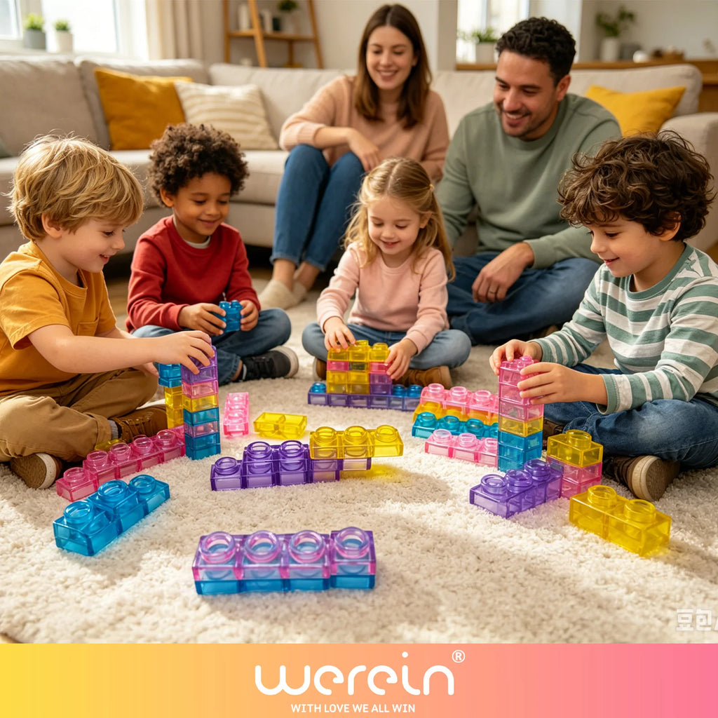 40PCS Jelly Building Blocks/Blox，Gummy Blocks Toys for Kids, Soft Flexible Twistable Stackable Bath Toys