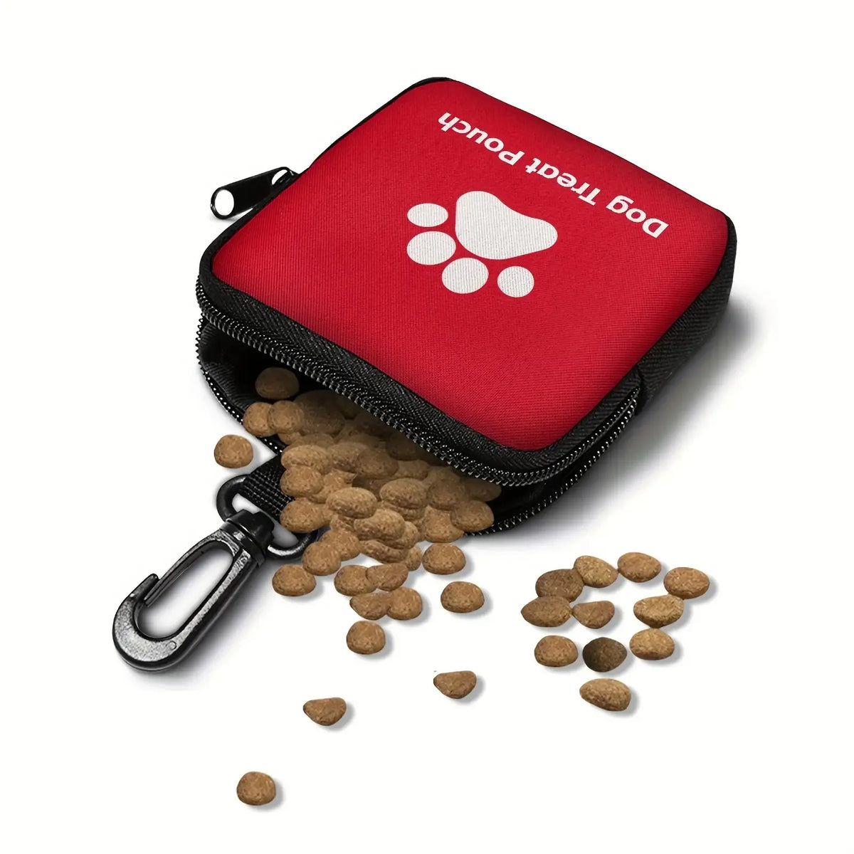 Dog Training Treat Pouch,Travel Portable Pet Snack Bag Zipper Closure Dog Paw Print Design for Outdoor Activities and Pet Walks