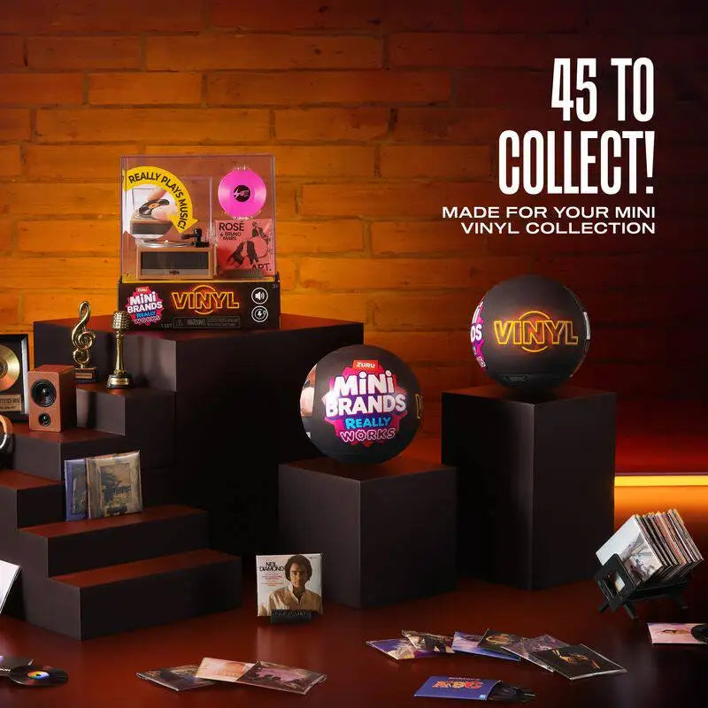 Mini Brands Vinyl Really Works Surprise Ball Blind Box Collection Record Player Plays Music Miniature Turntable Mystery Box Toy