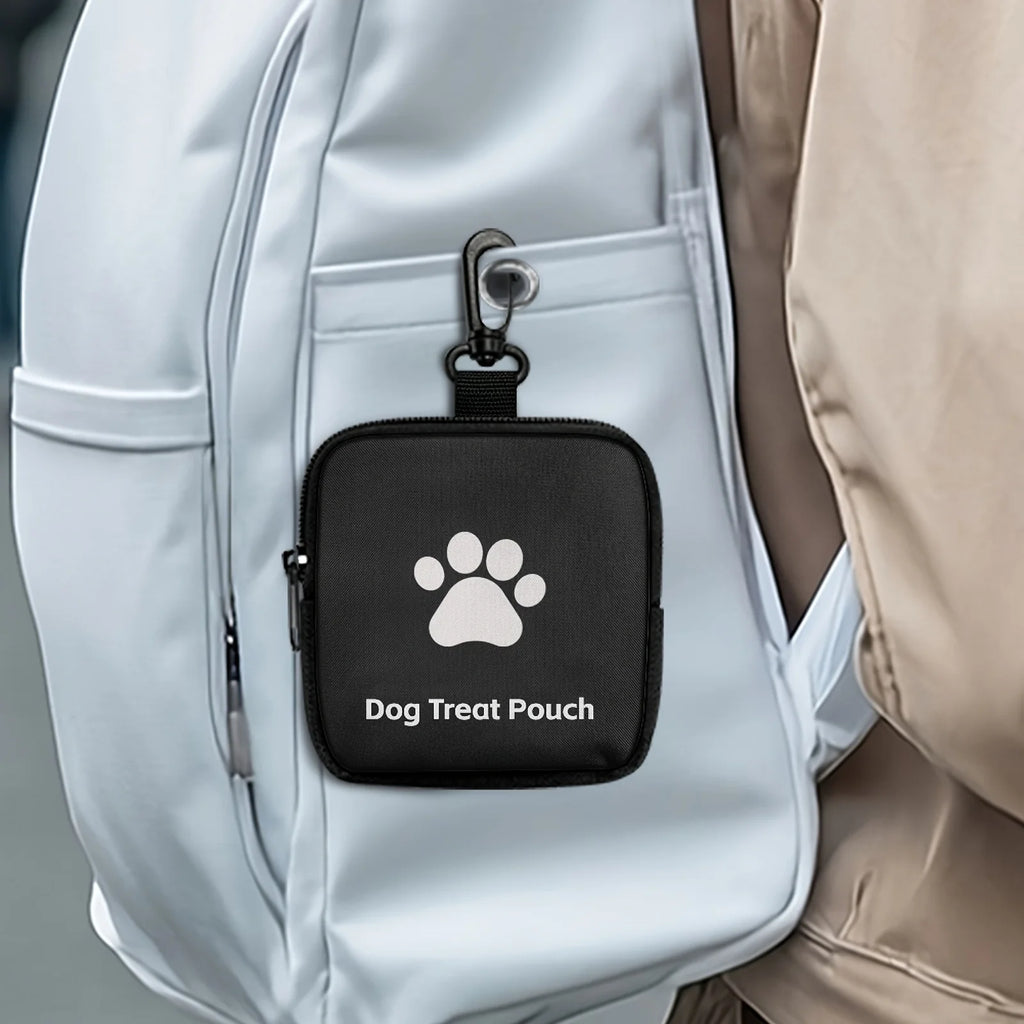 Dog Training Treat Pouch,Travel Portable Pet Snack Bag Zipper Closure Dog Paw Print Design for Outdoor Activities and Pet Walks
