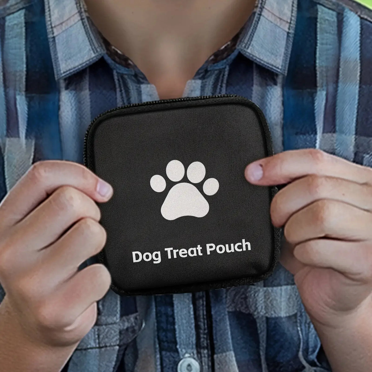 Dog Training Treat Pouch,Travel Portable Pet Snack Bag Zipper Closure Dog Paw Print Design for Outdoor Activities and Pet Walks