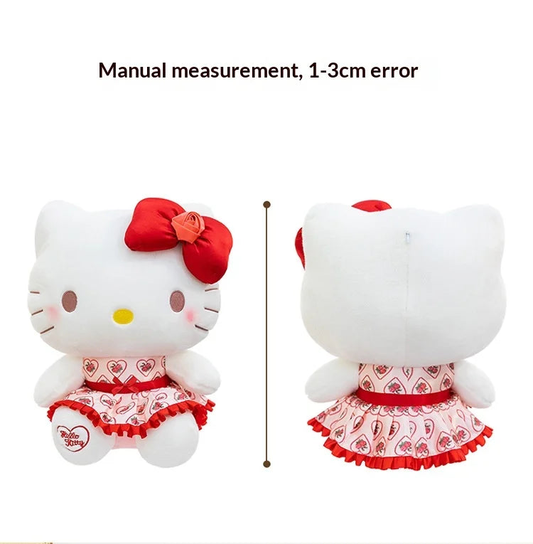 30/40/50/60cm Hello Kitty Plush Toy Rose Bow Heart Print Dress Big Stuffed Soft Pillow Cushion Companion Doll Girl Birthday Gift