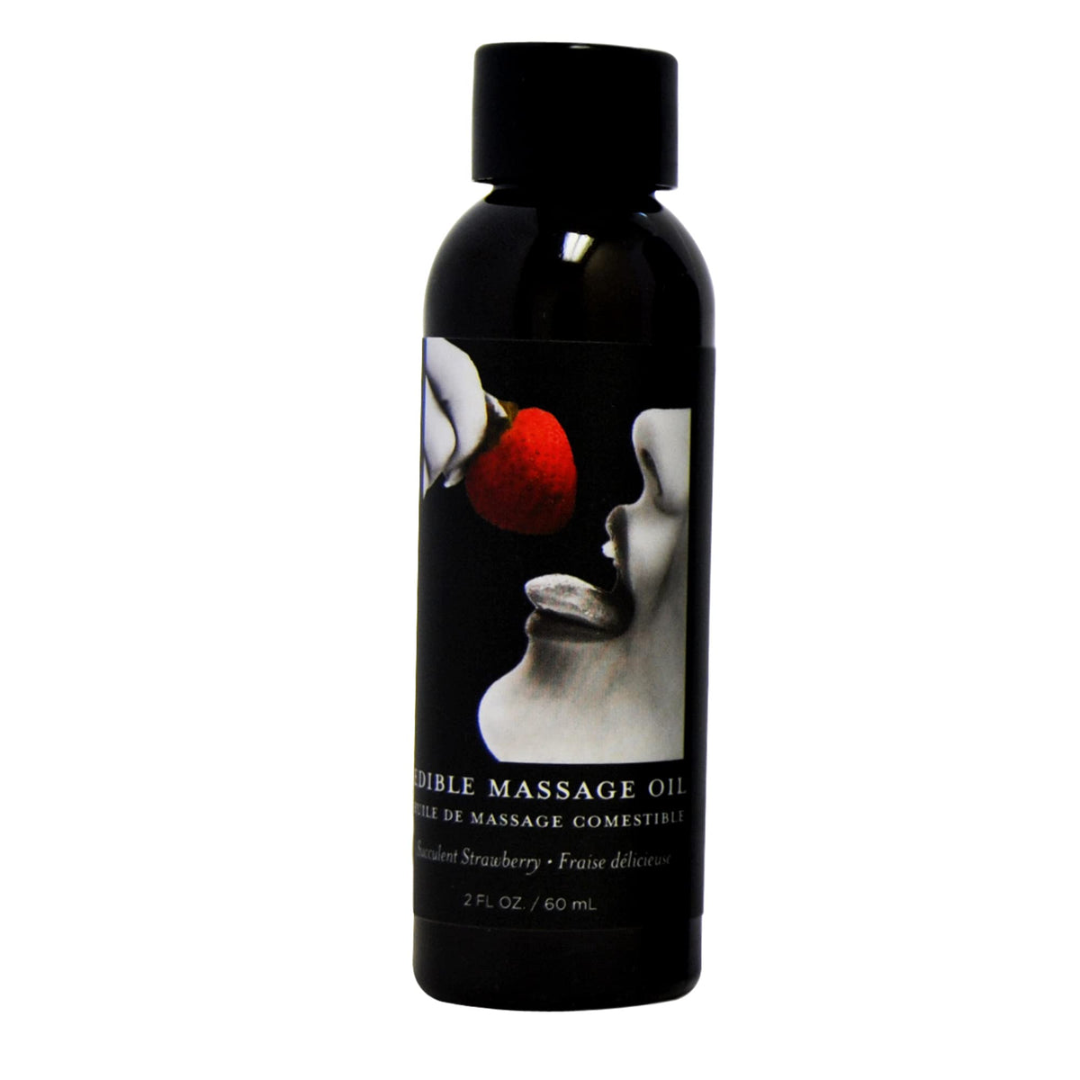 Earthly Body Edible Massage Oil - Strawberry, 2 fl oz | Vegan & Cruelty-Free