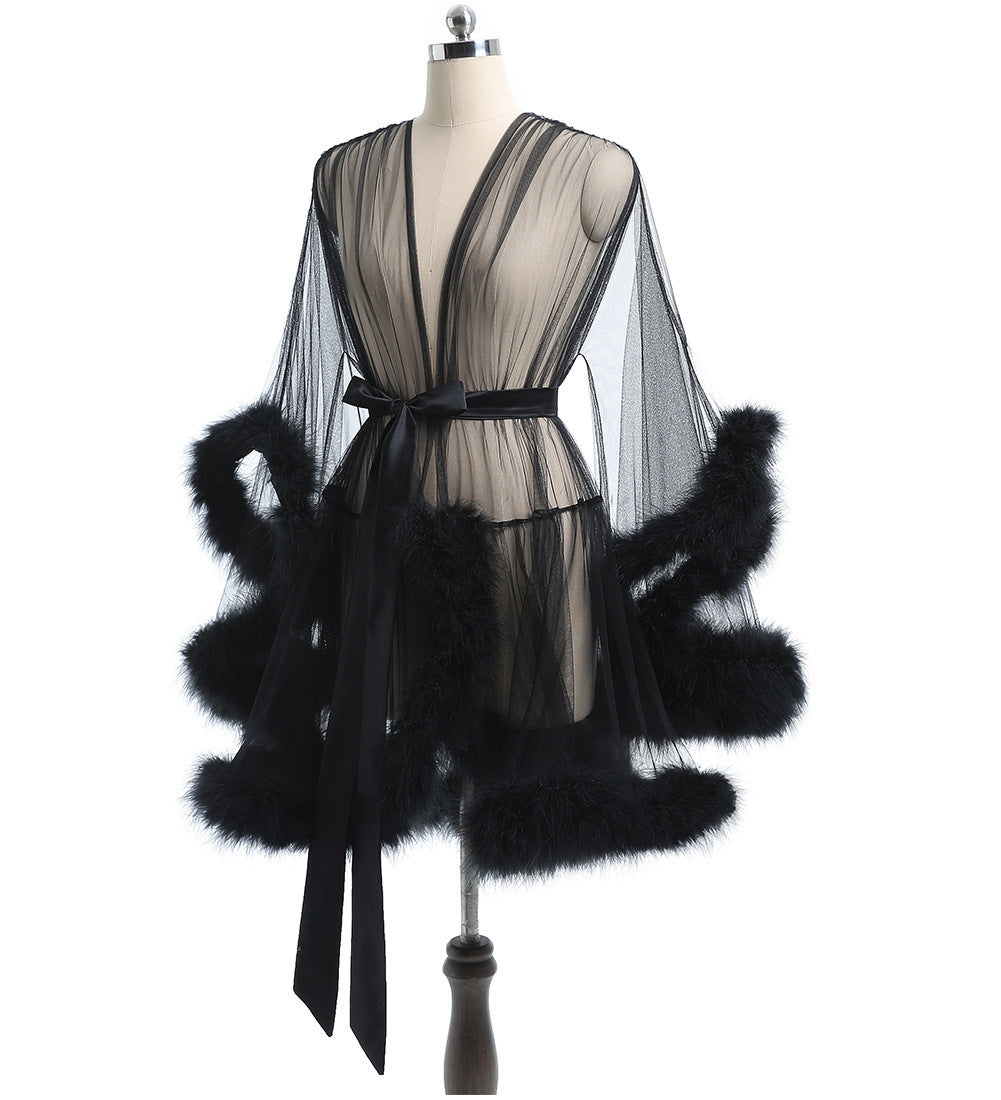 Plus-size Women's Sheer, Openwork, Raw-edge Lingerie And Nightgowns