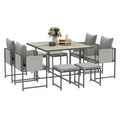 Outsunny 8 Seater Garden Dining Set, Cube Garden Furniture with Cushions