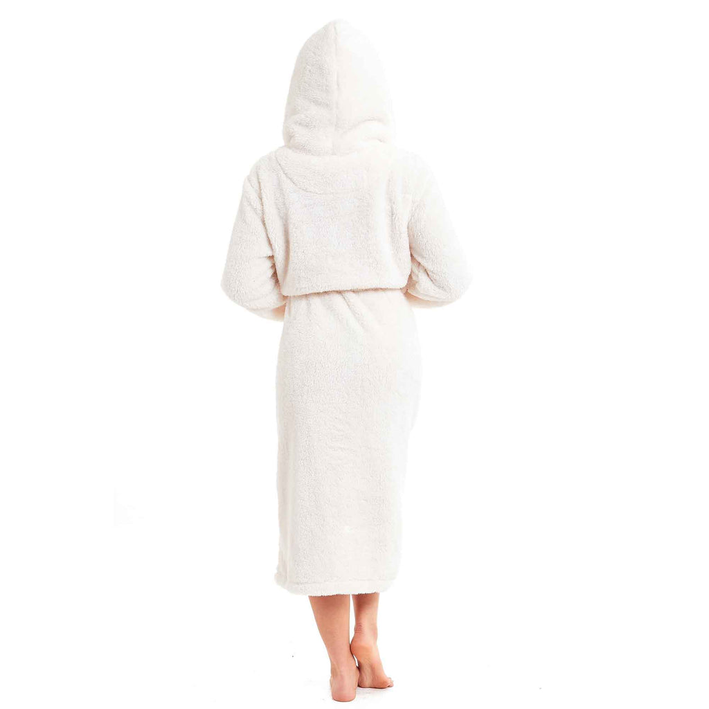 Daisy Dreamer Women's Fleece Hooded Robe Snuggle Touch Velvet-Soft Loungewear UK Sizes