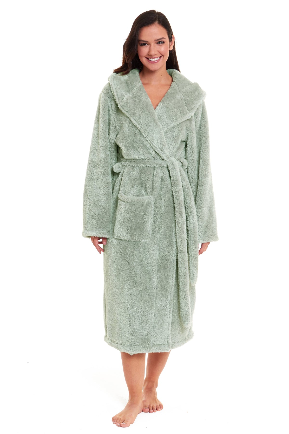 Daisy Dreamer Women's Fleece Hooded Robe Snuggle Touch Velvet-Soft Loungewear UK Sizes
